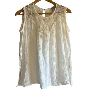 La Bottega di Brunella 🇮🇹 linen semi sheer mesh flowy top S excellent condition